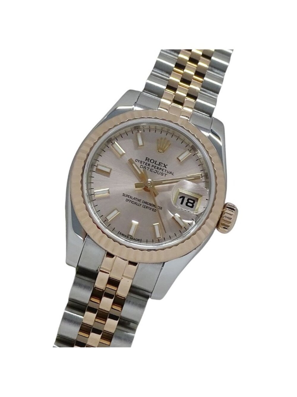 Rolex Datejust Watch Automatic Stainless Steel Pink Gold Combination